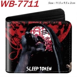 Sleep Token Animation color PU leather half fold wallet 11.5X9X2CM