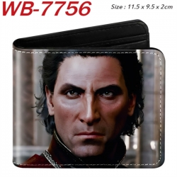 Baldur's Gate Animation color PU leather half fold wallet 11.5X9X2CM