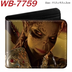 Baldur's Gate Animation color PU leather half fold wallet 11.5X9X2CM