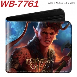 Baldur's Gate Animation color PU leather half fold wallet 11.5X9X2CM