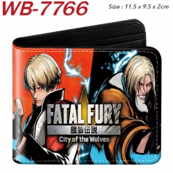 City of the Wolves Animation color PU leather half fold wallet 11.5X9X2CM