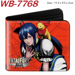 City of the Wolves Animation color PU leather half fold wallet 11.5X9X2CM