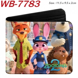 Zootopia Animation color PU leather half fold wallet 11.5X9X2CM