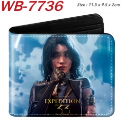 Clair Obscur: Expedition 33 Animation color PU leather half fold wallet 11.5X9X2CM