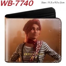 Clair Obscur: Expedition 33 Animation color PU leather half fold wallet 11.5X9X2CM