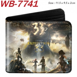 Clair Obscur: Expedition 33 Animation color PU leather half fold wallet 11.5X9X2CM