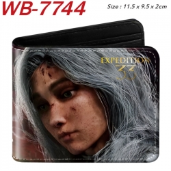 Clair Obscur: Expedition 33 Animation color PU leather half fold wallet 11.5X9X2CM