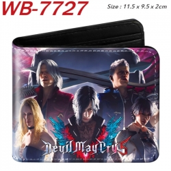 Devil May Cry Animation color PU leather half fold wallet 11.5X9X2CM