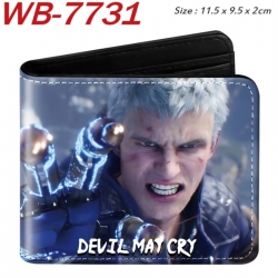 Devil May Cry Animation color PU leather half fold wallet 11.5X9X2CM