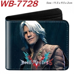Devil May Cry Animation color PU leather half fold wallet 11.5X9X2CM