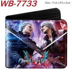 Devil May Cry Animation color PU leather half fold wallet 11.5X9X2CM
