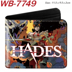 Hades Animation color PU leather half fold wallet 11.5X9X2CM