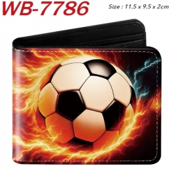 Ball games Animation color PU leather half fold wallet 11.5X9X2CM