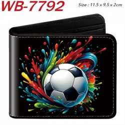 Ball games Animation color PU leather half fold wallet 11.5X9X2CM