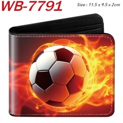 Ball games Animation color PU leather half fold wallet 11.5X9X2CM
