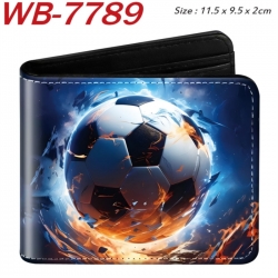 Ball games Animation color PU leather half fold wallet 11.5X9X2CM