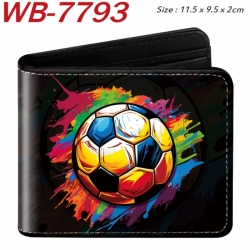 Ball games Animation color PU leather half fold wallet 11.5X9X2CM