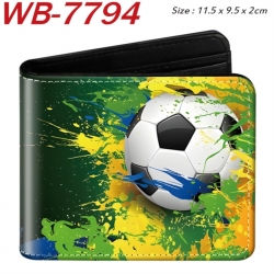 Ball games Animation color PU leather half fold wallet 11.5X9X2CM