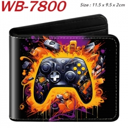 GamePad Animation color PU leather half fold wallet 11.5X9X2CM