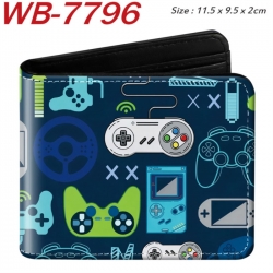 GamePad Animation color PU leather half fold wallet 11.5X9X2CM