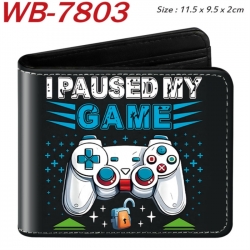 GamePad Animation color PU leather half fold wallet 11.5X9X2CM