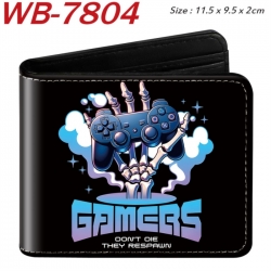 GamePad Animation color PU leather half fold wallet 11.5X9X2CM
