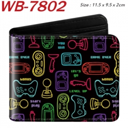 GamePad Animation color PU leather half fold wallet 11.5X9X2CM