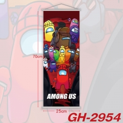 Among Us Plastic Rod Cloth Small Hanging Canvas Painting Wall Scroll 25x70cm price for 5 pcs