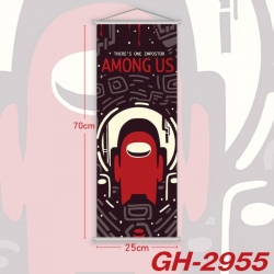Among Us Plastic Rod Cloth Small Hanging Canvas Painting Wall Scroll 25x70cm price for 5 pcs