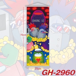 Among Us Plastic Rod Cloth Small Hanging Canvas Painting Wall Scroll 25x70cm price for 5 pcs