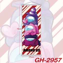 Among Us Plastic Rod Cloth Small Hanging Canvas Painting Wall Scroll 25x70cm price for 5 pcs