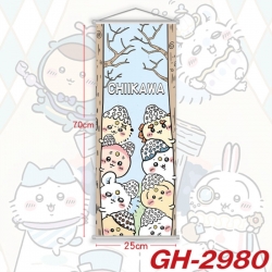 Chiikawa Plastic Rod Cloth Small Hanging Canvas Painting Wall Scroll 25x70cm price for 5 pcs