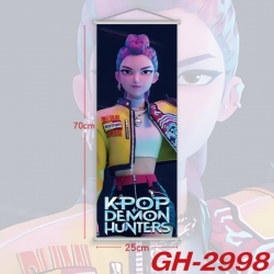 K-Pop Demon Hunters Plastic Rod Cloth Small Hanging Canvas Painting Wall Scroll 25x70cm price for 5 pcs