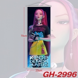 K-Pop Demon Hunters Plastic Rod Cloth Small Hanging Canvas Painting Wall Scroll 25x70cm price for 5 pcs