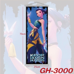 K-Pop Demon Hunters Plastic Rod Cloth Small Hanging Canvas Painting Wall Scroll 25x70cm price for 5 pcs