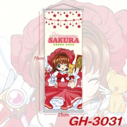 Card Captor Sakura Plastic Rod Cloth Small Hanging Canvas Painting Wall Scroll 25x70cm price for 5 pcs
