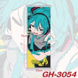 Hatsune Miku Plastic Rod Cloth Small Hanging Canvas Painting Wall Scroll 25x70cm price for 5 pcs