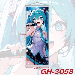 Hatsune Miku Plastic Rod Cloth Small Hanging Canvas Painting Wall Scroll 25x70cm price for 5 pcs