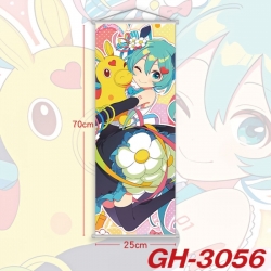 Hatsune Miku Plastic Rod Cloth Small Hanging Canvas Painting Wall Scroll 25x70cm price for 5 pcs