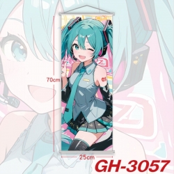 Hatsune Miku Plastic Rod Cloth Small Hanging Canvas Painting Wall Scroll 25x70cm price for 5 pcs
