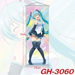 Hatsune Miku Plastic Rod Cloth Small Hanging Canvas Painting Wall Scroll 25x70cm price for 5 pcs