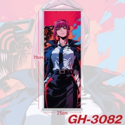 Chainsaw Man Plastic Rod Cloth Small Hanging Canvas Painting Wall Scroll 25x70cm price for 5 pcs