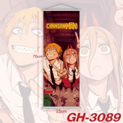 Chainsaw Man Plastic Rod Cloth Small Hanging Canvas Painting Wall Scroll 25x70cm price for 5 pcs