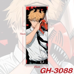 Chainsaw Man Plastic Rod Cloth Small Hanging Canvas Painting Wall Scroll 25x70cm price for 5 pcs