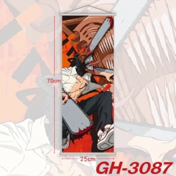Chainsaw Man Plastic Rod Cloth Small Hanging Canvas Painting Wall Scroll 25x70cm price for 5 pcs