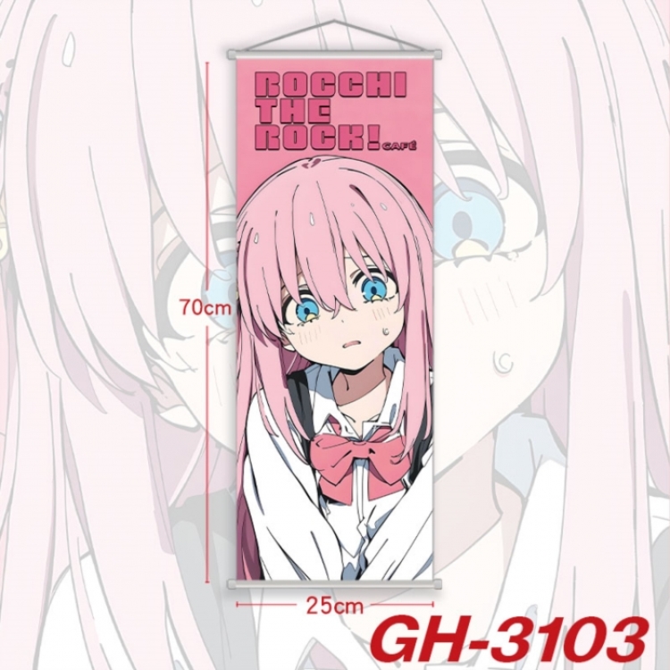 BOCCHI THE ROCK! Plastic Rod Cloth Small Hanging Canvas Painting Wall Scroll 25x70cm price for 5 pcs