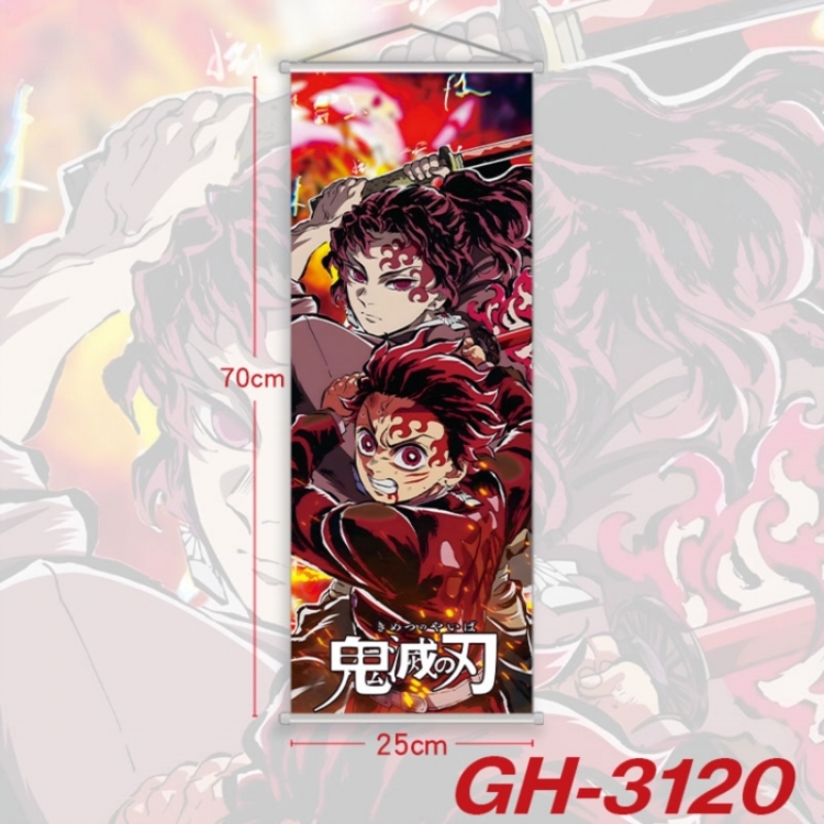 Demon Slayer Kimets Plastic Rod Cloth Small Hanging Canvas Painting Wall Scroll 25x70cm price for 5 pcs