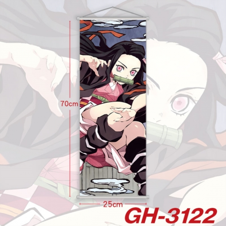 Demon Slayer Kimets Plastic Rod Cloth Small Hanging Canvas Painting Wall Scroll 25x70cm price for 5 pcs