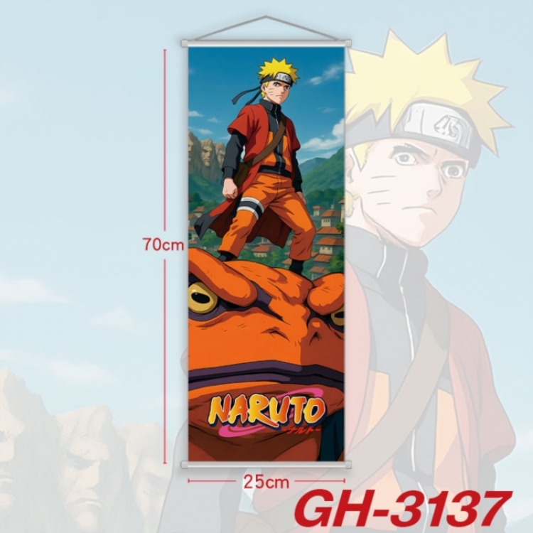 Naruto Plastic Rod Cloth Small Hanging Canvas Painting Wall Scroll 25x70cm price for 5 pcs