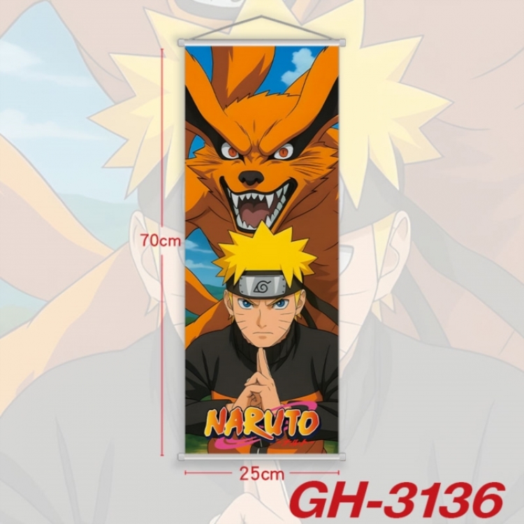 Naruto Plastic Rod Cloth Small Hanging Canvas Painting Wall Scroll 25x70cm price for 5 pcs